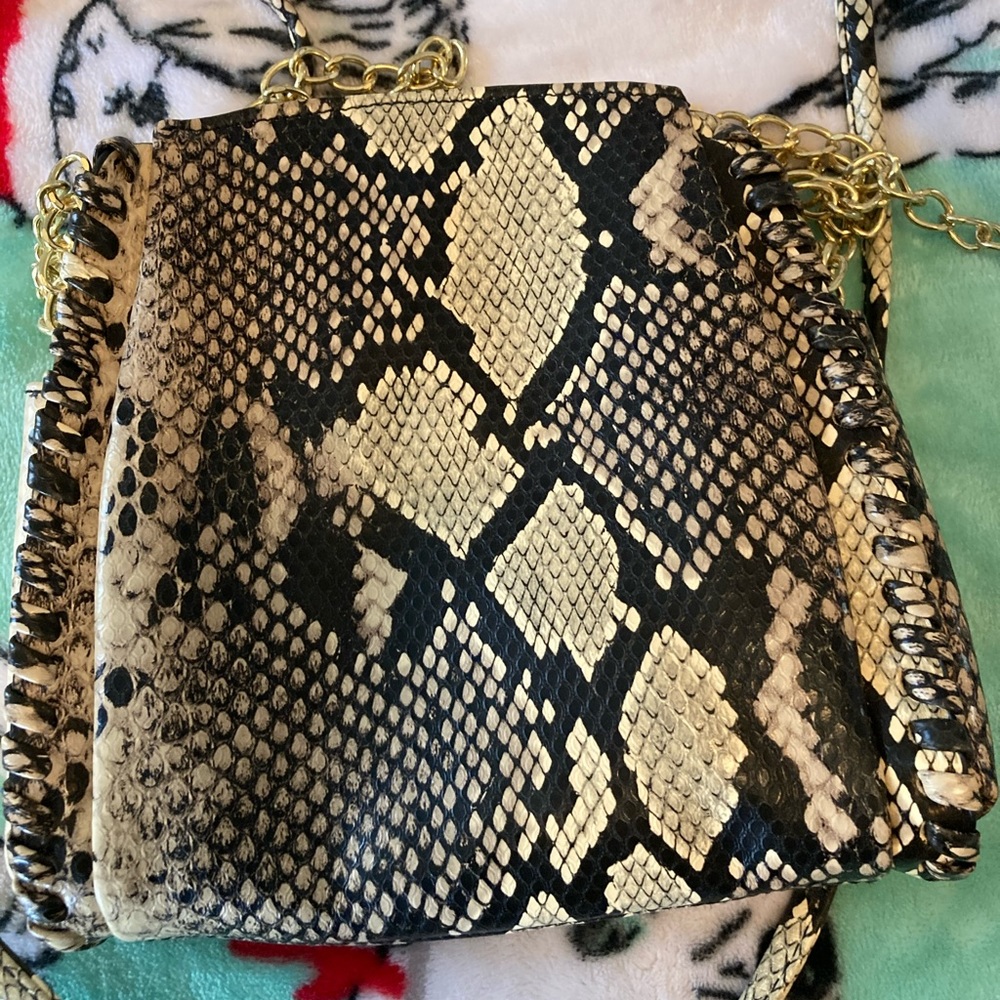 Faux snakeskin purse
